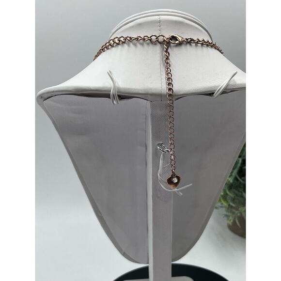 Betsey Johnson Pink Rose Gold-Tone Woven Charm MultiChain Necklace New with Box - Picture 12 of 15